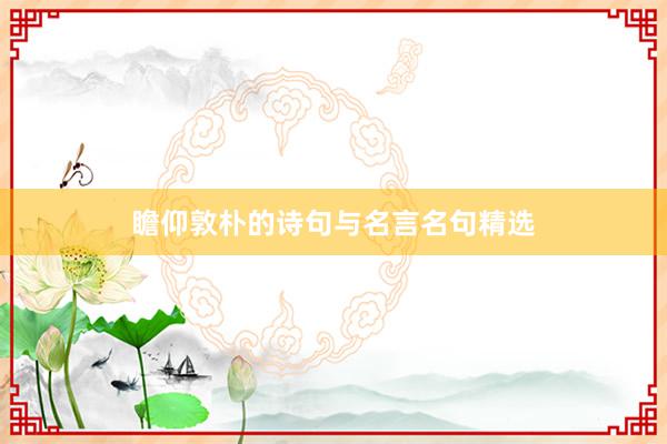 瞻仰敦朴的诗句与名言名句精选