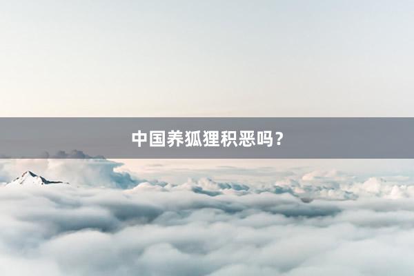 中国养狐狸积恶吗？