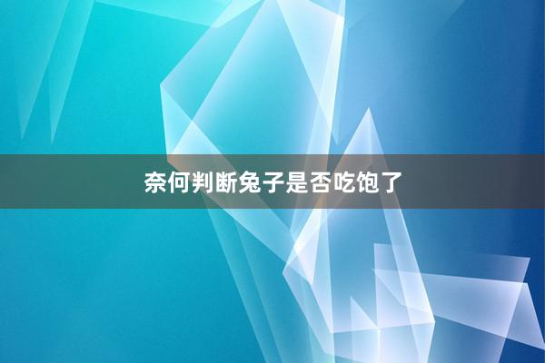 奈何判断兔子是否吃饱了